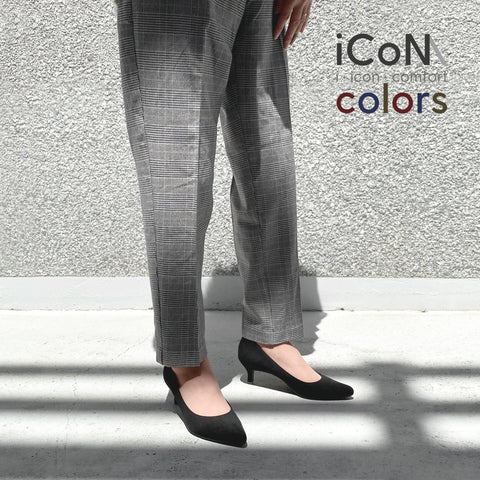 20%OFF：2025AW：iCoN COLORS：ポインテッドトゥ スエード パンプス（C57172）ブラックS/mamian（マミアン）