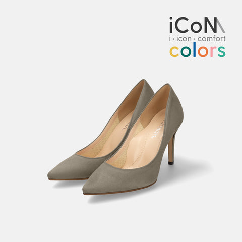 30%OFF：iCoN COLORS：ポインテッドトゥ スエード パンプス（C9042）グレージュS/mamian（マミアン）