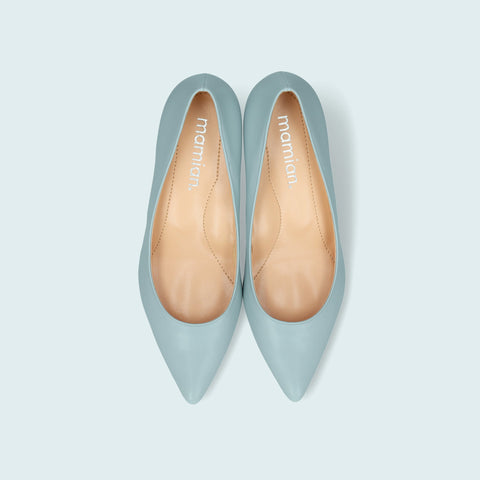 30%OFF：iCoN COLORS：ポインテッドトゥ スムース パンプス（C57173）ブルーグレー/mamian（マミアン）