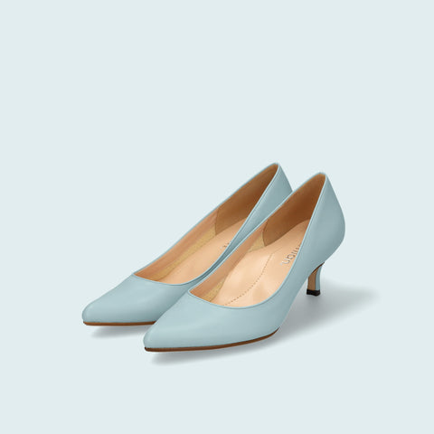 30%OFF：iCoN COLORS：ポインテッドトゥ スムース パンプス（C57173）ブルーグレー/mamian（マミアン）