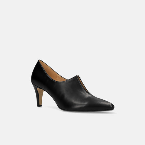 予約：2025AW：フロント スリット ブーティ（7235）ブラック/mamian（マミアン）