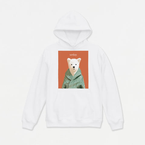 予約：urday【dog】アートワークスウェットプルパーカ（u-a-spk-0001-09）ホワイト