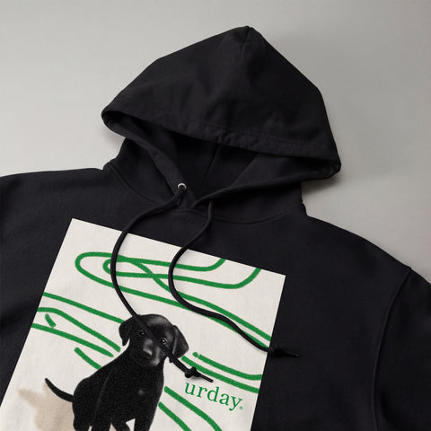 予約：urday【dog】アートワークスウェットプルパーカ（u-a-spk-0001-07）ブラック
