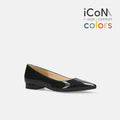 予約：2026SS：iCoN COLORS：ポインテッドトゥ フラットシューズ（C20143）ブラックE フラット／バレエ