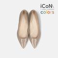 予約：2026SS：iCoN COLORS：ポインテッドトゥ フラットシューズ（C20143）グレージュE フラット／バレエ