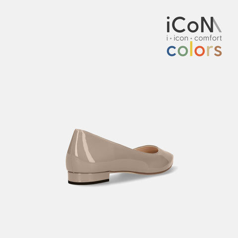 予約：2026SS：iCoN COLORS：ポインテッドトゥ フラットシューズ（C20143）グレージュE フラット／バレエ