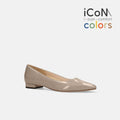 予約：2026SS：iCoN COLORS：ポインテッドトゥ フラットシューズ（C20143）グレージュE フラット／バレエ